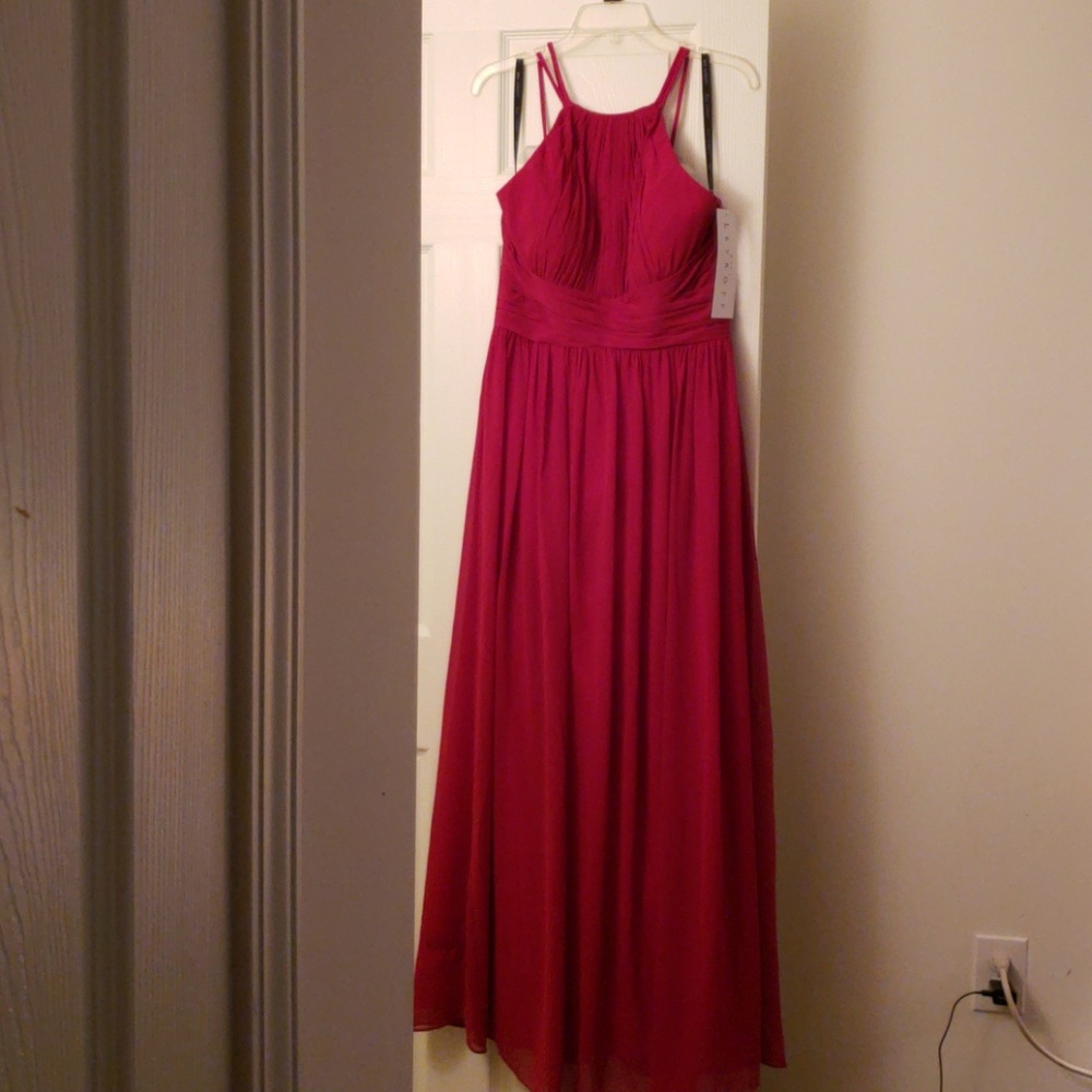 Bill Levkoff SAMPLE Cranberry Bridesmaid Dress